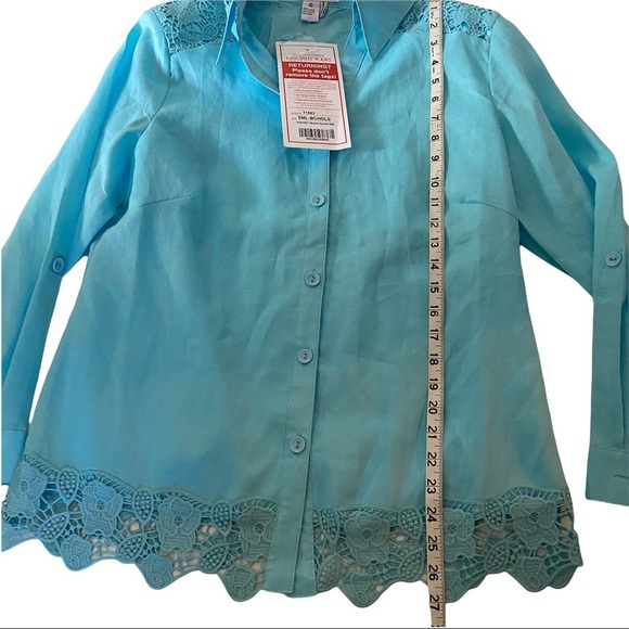 EY Especially Yours 100% Linen Blue Pant Suit Sm - Picture 5 of 12